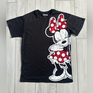 Disney Womens  Black and Red Minnie Mouse T-Shirt